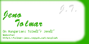 jeno tolmar business card